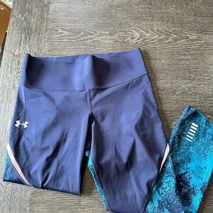 Under Armour Navy Leggings with Teal Accents
